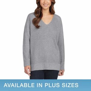 Matty M Ladies' Ribbed V-Neck Sweater